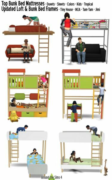 Bunk & Loft Beds By Sandy At Around The Sims 4 1 Bunk & Loft Beds By Sandy At Around The Sims 4 Sims 4 CC