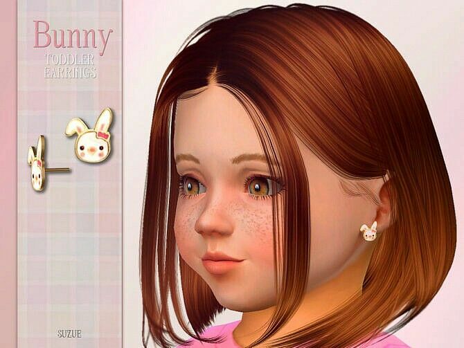 Bunny Toddler Earrings By Suzue 1 Bunny Toddler Earrings By Suzue Sims 4 CC