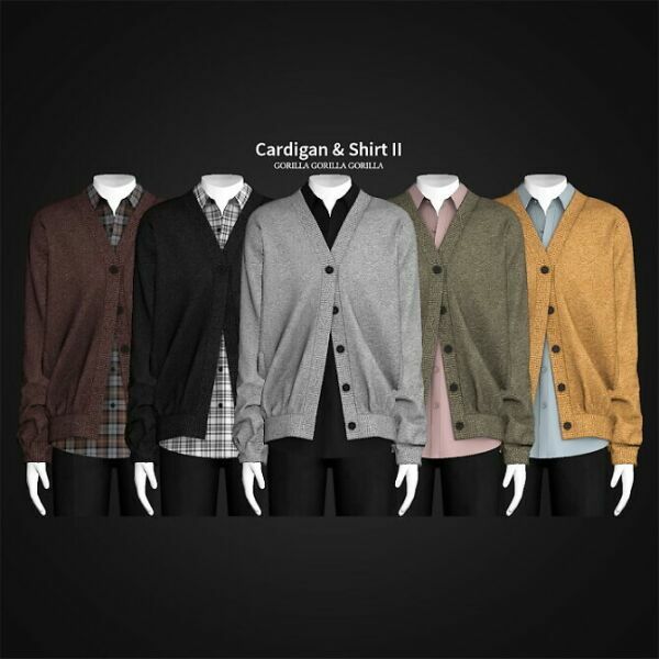 Cardigan & Shirt II At Gorilla 1 Cardigan & Shirt II At Gorilla Sims 4 CC