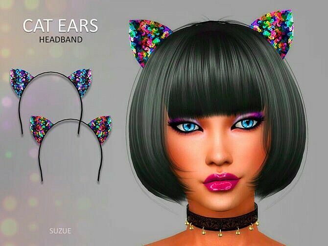 CAT Ears Headband By Suzue 1 CAT Ears Headband By Suzue Sims 4 CC