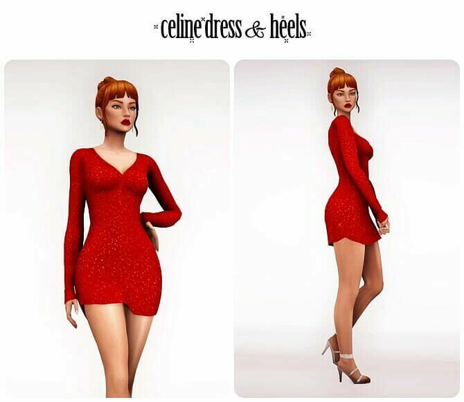 Celine Dress & Heels At Arethabee 1 Celine Dress & Heels At Arethabee Sims 4 CC