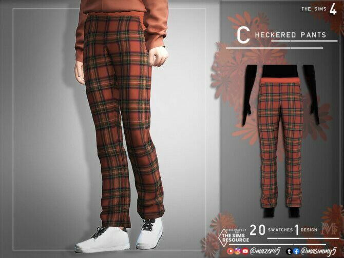 Checkered Pants By Mazero5 1 Checkered Pants By Mazero5 Sims 4 CC