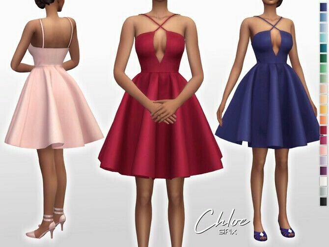 Chloe Dress By Sifix 1 Chloe Dress By Sifix Sims 4 CC
