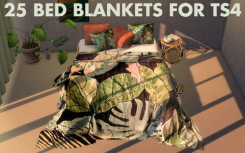 Conversion Recolors Of Milla’s Lauren Blanket At Riekus13 Sims 4 CC