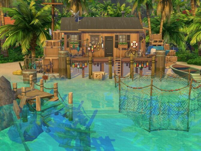 Cozy Fishing Cabin By Flubs79 4 sims 4 cc cozy fishing cabin by flubs79 3