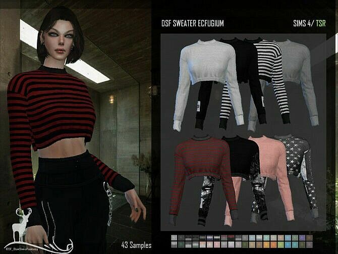 Crop Sweater Ecfugium By Dansimsfantasy 1 Crop Sweater Ecfugium By Dansimsfantasy Sims 4 CC