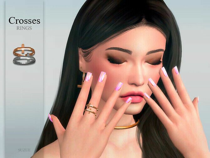 Crosses Rings By Suzue 1 Crosses Rings By Suzue Sims 4 CC