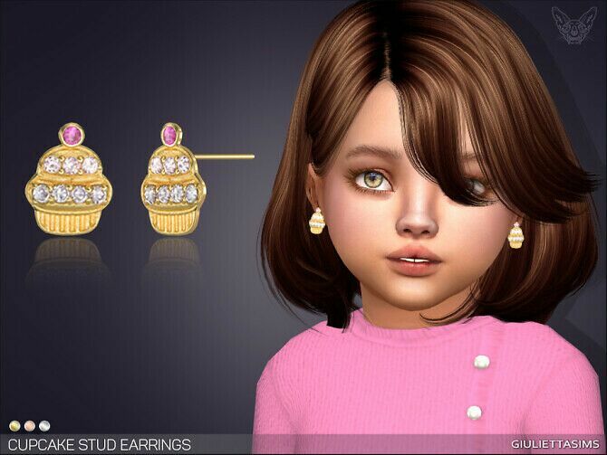 Cupcake Stud Earrings For Toddlers By Feyona 1 Cupcake Stud Earrings For Toddlers By Feyona Sims 4 CC