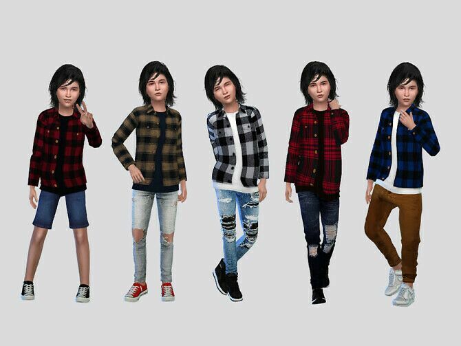 Curtis Plaid Shirt Boys By Mclaynesims 1 Curtis Plaid Shirt Boys By Mclaynesims Sims 4 CC