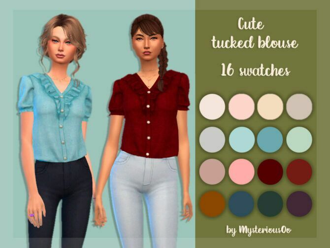 Cute Tucked Blouse By Mysteriousoo 1 Cute Tucked Blouse By Mysteriousoo Sims 4 CC