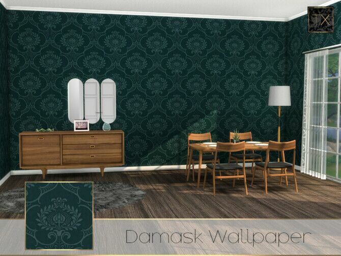 Damask Wallpaper Tx By Theeaax 1 Damask Wallpaper Tx By Theeaax Sims 4 CC