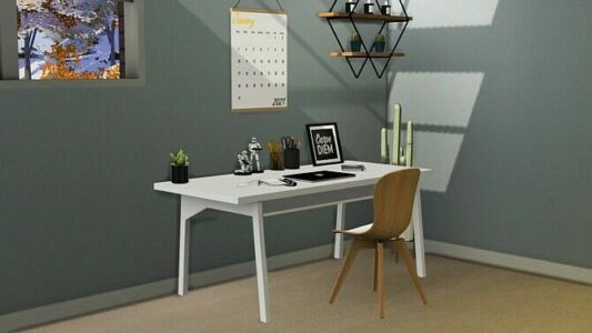 Desk And 2021 Wall Calendar At Sunkissedlilacs Sims 4 CC