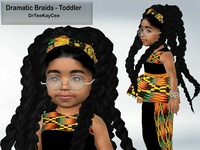Dramatic Braids Hair For Toddler By Drteekaycee 1 Dramatic Braids Hair For Toddler By Drteekaycee Sims 4 CC
