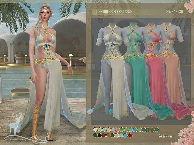 Dress Elves Cisne By Dansimsfantasy 1 Dress Elves Cisne By Dansimsfantasy Sims 4 CC