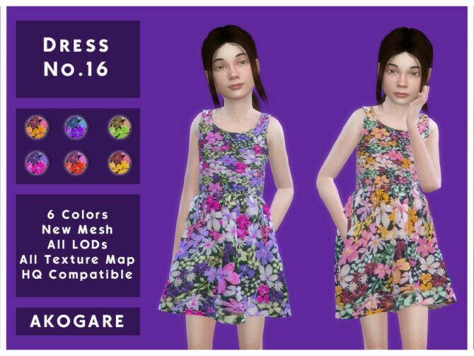 Dress No.16 By Akogare 1 Dress No.16 By Akogare Sims 4 CC