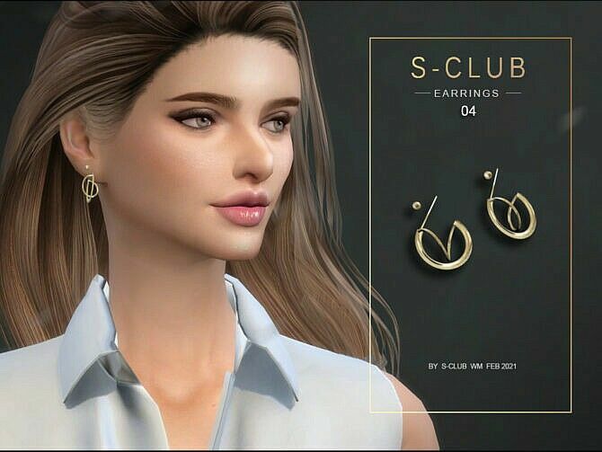 Earrings 202104 By S-Club WM 1 Earrings 202104 By S-Club WM Sims 4 CC