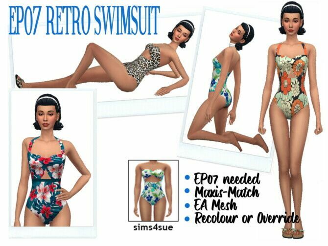 EP07 Retro Swimsuit At Sims4Sue 1 EP07 Retro Swimsuit At Sims4Sue Sims 4 CC