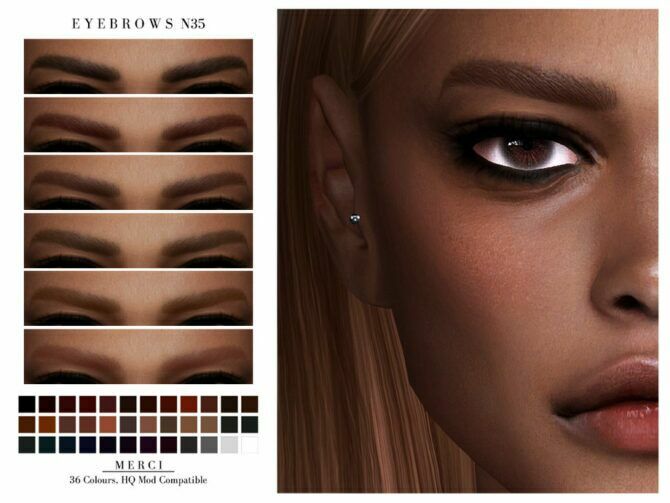 Eyebrows N35 By Merci 1 Eyebrows N35 By Merci Sims 4 CC