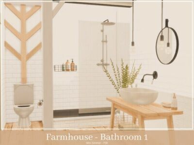 Farmhouse Bathroom 1 By Mini Simmer Sims 4 CC