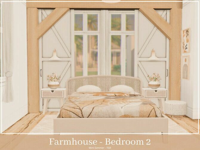 Farmhouse Bedroom 2 By Mini Simmer 1 Farmhouse Bedroom 2 By Mini Simmer Sims 4 CC