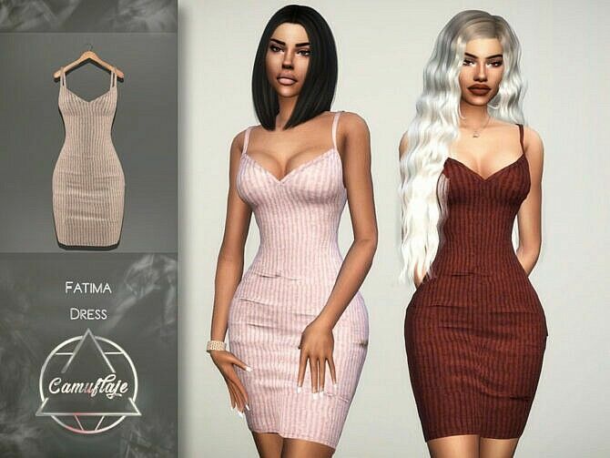 Fatima Dress By Camuflaje 1 Fatima Dress By Camuflaje Sims 4 CC