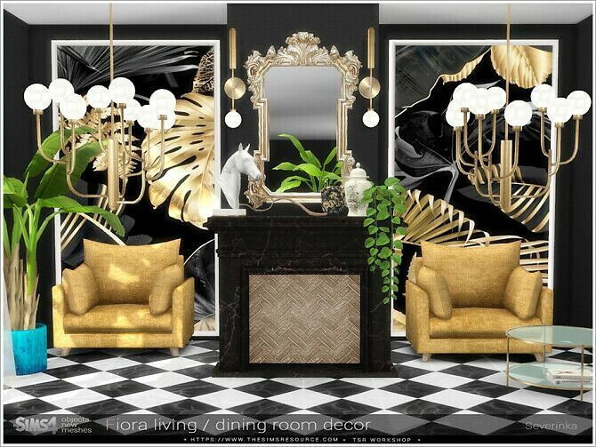 Fiora Livingdining Room Decor By Severinka 2 sims 4 cc fiora livingdining room decor by severinka 2