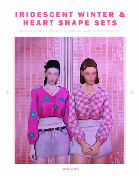 FM Iridescent Winter & Heart Shape Sets At Bedisfull – Iridescent 1 FM Iridescent Winter & Heart Shape Sets At Bedisfull – Iridescent Sims 4 CC