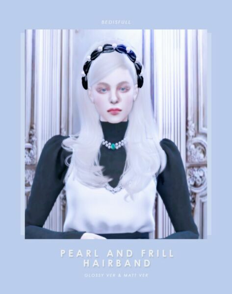 Fm Pearl And Frill Hairband At Bedisfull – Iridescent 1 Fm Pearl And Frill Hairband At Bedisfull – Iridescent Sims 4 CC