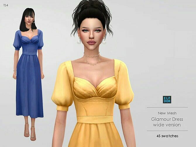 Glamour Dress Wide At Elfdor Sims 1 Glamour Dress Wide At Elfdor Sims Sims 4 CC