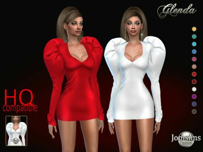 Glenda Short Dress By Jomsims 1 Glenda Short Dress By Jomsims Sims 4 CC