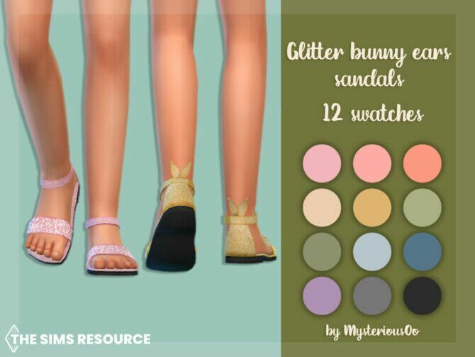 Glitter Bunny Ears Sandals By Mysteriousoo 1 Glitter Bunny Ears Sandals By Mysteriousoo Sims 4 CC