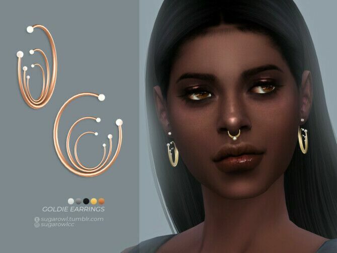 Goldie Earrings By Sugar Owl 1 Goldie Earrings By Sugar Owl Sims 4 CC