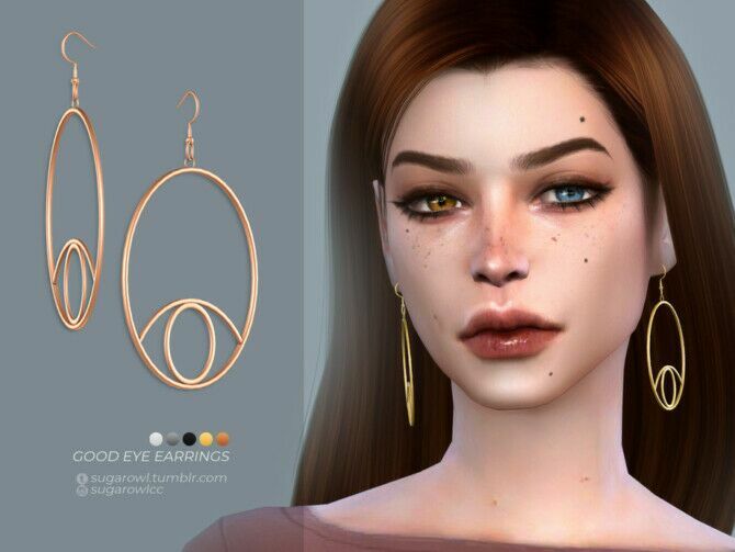 Good Eye Earrings By Sugar Owl 1 Good Eye Earrings By Sugar Owl Sims 4 CC