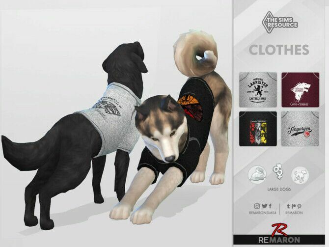 Got Shirt 01 For Large Dogs By Remaron 1 Got Shirt 01 For Large Dogs By Remaron Sims 4 CC