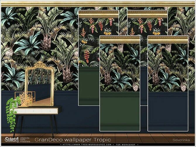 Grandeco Tropical Wallpaper By Severinka 1 Grandeco Tropical Wallpaper By Severinka Sims 4 CC