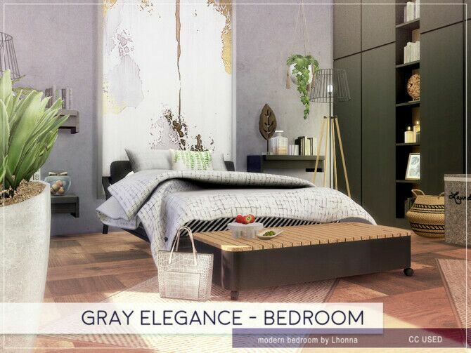 Gray Elegance Bedroom By Lhonna 1 Gray Elegance Bedroom By Lhonna Sims 4 CC
