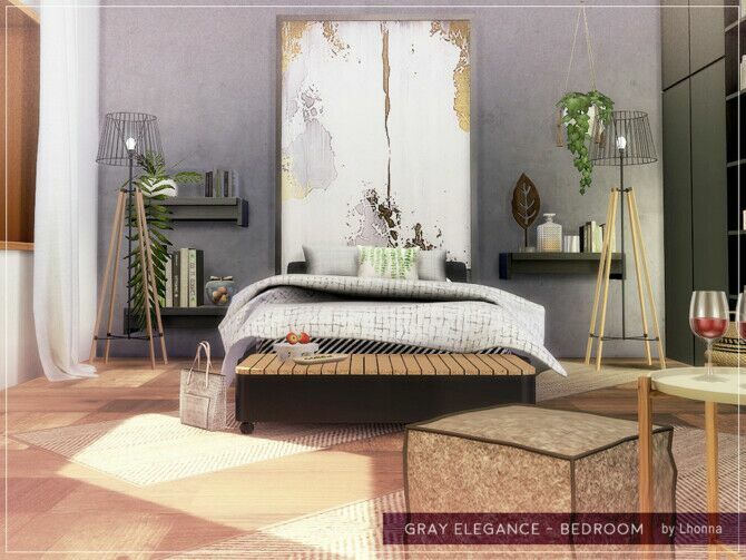 Gray Elegance Bedroom By Lhonna 4 sims 4 cc gray elegance bedroom by lhonna 2