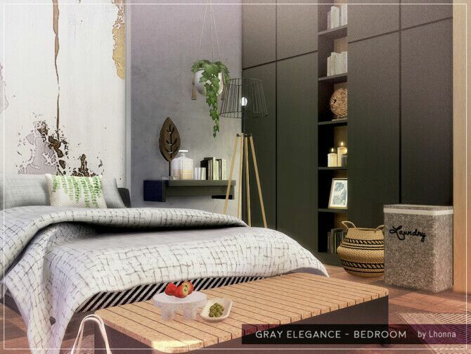 Gray Elegance Bedroom By Lhonna 3 sims 4 cc gray elegance bedroom by lhonna 4