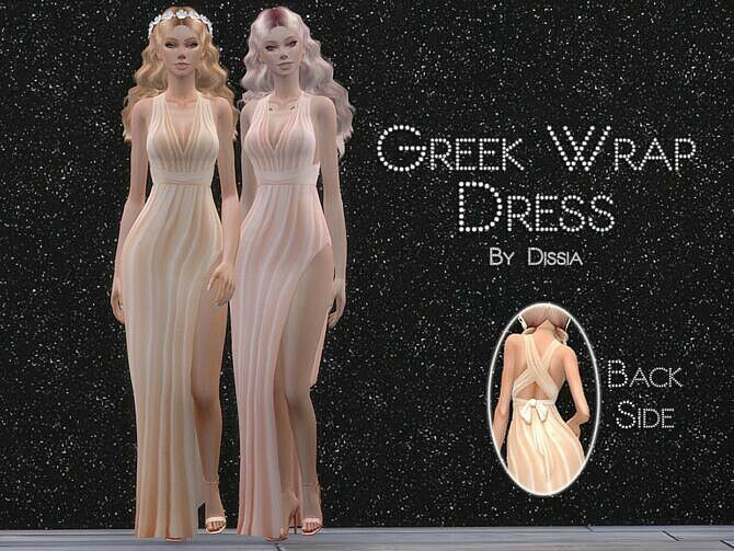 Greek Wrap Dress By Dissia 1 Greek Wrap Dress By Dissia Sims 4 CC