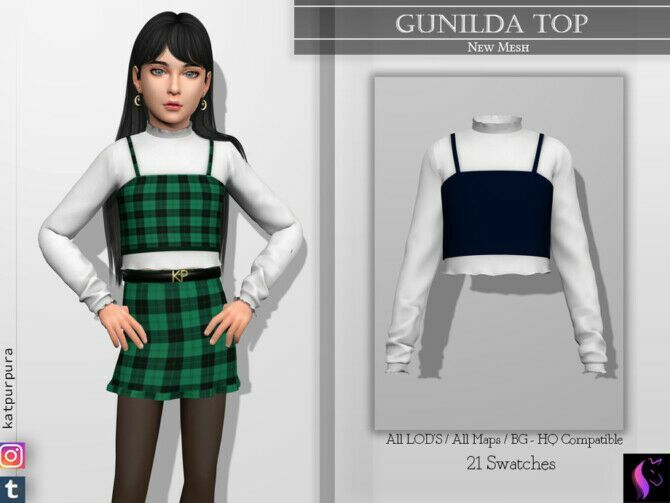 Gunilda TOP By Katpurpura 1 Gunilda TOP By Katpurpura Sims 4 CC