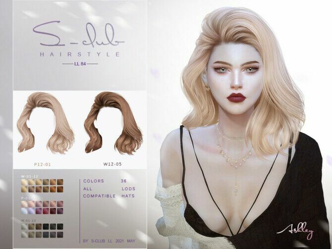 Hair N84 By S-Club 1 Hair N84 By S-Club Sims 4 CC