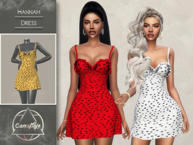 Hannah Dress By Camuflaje 1 Hannah Dress By Camuflaje Sims 4 CC