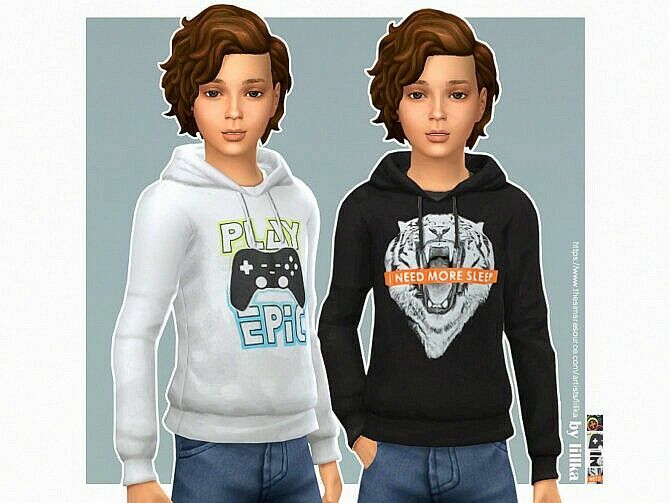 Hoodie For Boys P24 By Lillka 1 Hoodie For Boys P24 By Lillka Sims 4 CC