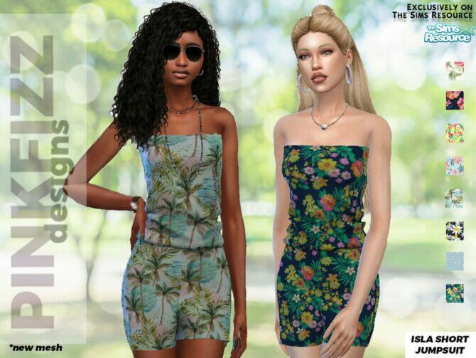 Isla Short Jumpsuit By Pinkfizzzzz 1 Isla Short Jumpsuit By Pinkfizzzzz Sims 4 CC