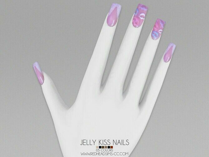 Jelly Kiss Nails At Redheadsims 1 Jelly Kiss Nails At Redheadsims Sims 4 CC