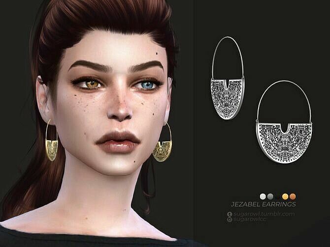 Jezabel Earrings By Sugar OWL 1 Jezabel Earrings By Sugar OWL Sims 4 CC