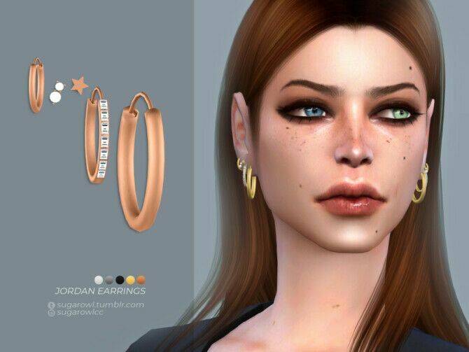 Jordan Earrings By Sugar OWL 1 Jordan Earrings By Sugar OWL Sims 4 CC