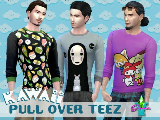 Kawaii Pull Over Tee By Simmiev 1 Kawaii Pull Over Tee By Simmiev Sims 4 CC