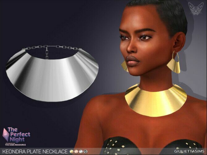 Keondra Plate Necklace By Feyona 1 Keondra Plate Necklace By Feyona Sims 4 CC