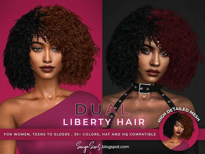 Liberty BOB Afro Hair Dual By Sonyasimscc 1 Liberty BOB Afro Hair Dual By Sonyasimscc Sims 4 CC